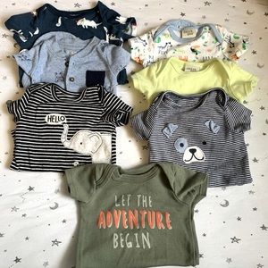 9pc set Short Sleeve Onesies 0-3 months